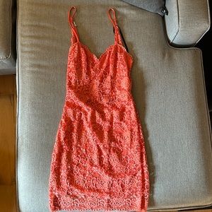 Bebe coral lace dress